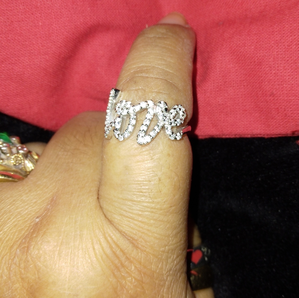 925 silver Love ring